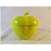 Image 1 : Rare Color California Pottery USA Yellow Lidded Apple Dish
