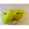 Image 2 : Rare Color California Pottery USA Yellow Lidded Apple Dish