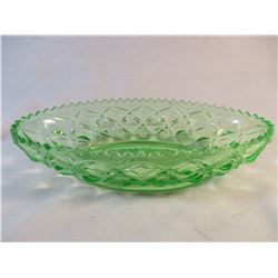 Green Vasaline Glass Relish Dish
