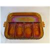 Image 1 : Orange Carival Glass Relish Tray