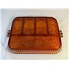 Image 2 : Orange Carival Glass Relish Tray