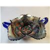 Image 1 : Carnival Glass Grape Leaf Ruffle Bowl