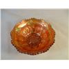 Image 1 : Marigold Carnival Glass Floral Bowl