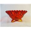 Image 1 : Fenton Orange and Yellow Hobnail Ruffle Edge Candy Dish