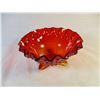 Image 2 : Fenton Orange and Yellow Hobnail Ruffle Edge Candy Dish