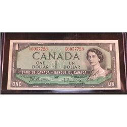 1954 Canadian $1 Banknote Beattie/Rasminsky