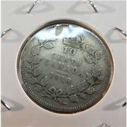 1918 Canadian Silver King George Dime