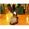 Image 2 : 3 BEAUTIFULLY DONE SCULPTURES - BRONC RIDER,EAGLE CLOCK, BUFFALO