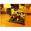 Image 3 : 3 BEAUTIFULLY DONE SCULPTURES - BRONC RIDER,EAGLE CLOCK, BUFFALO