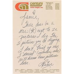 Prince Handwritten Signed Note