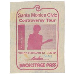 Prince 1982 Controversy Tour Pass