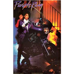 Prince Signed Purple Rain Promo Poster