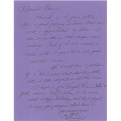 Prince Signed Handwritten Letter