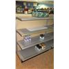 Image 1 : Gray Gondola Metal Shelving, Adjustable Ht, Back to Back - 4 Shelves on Each Side