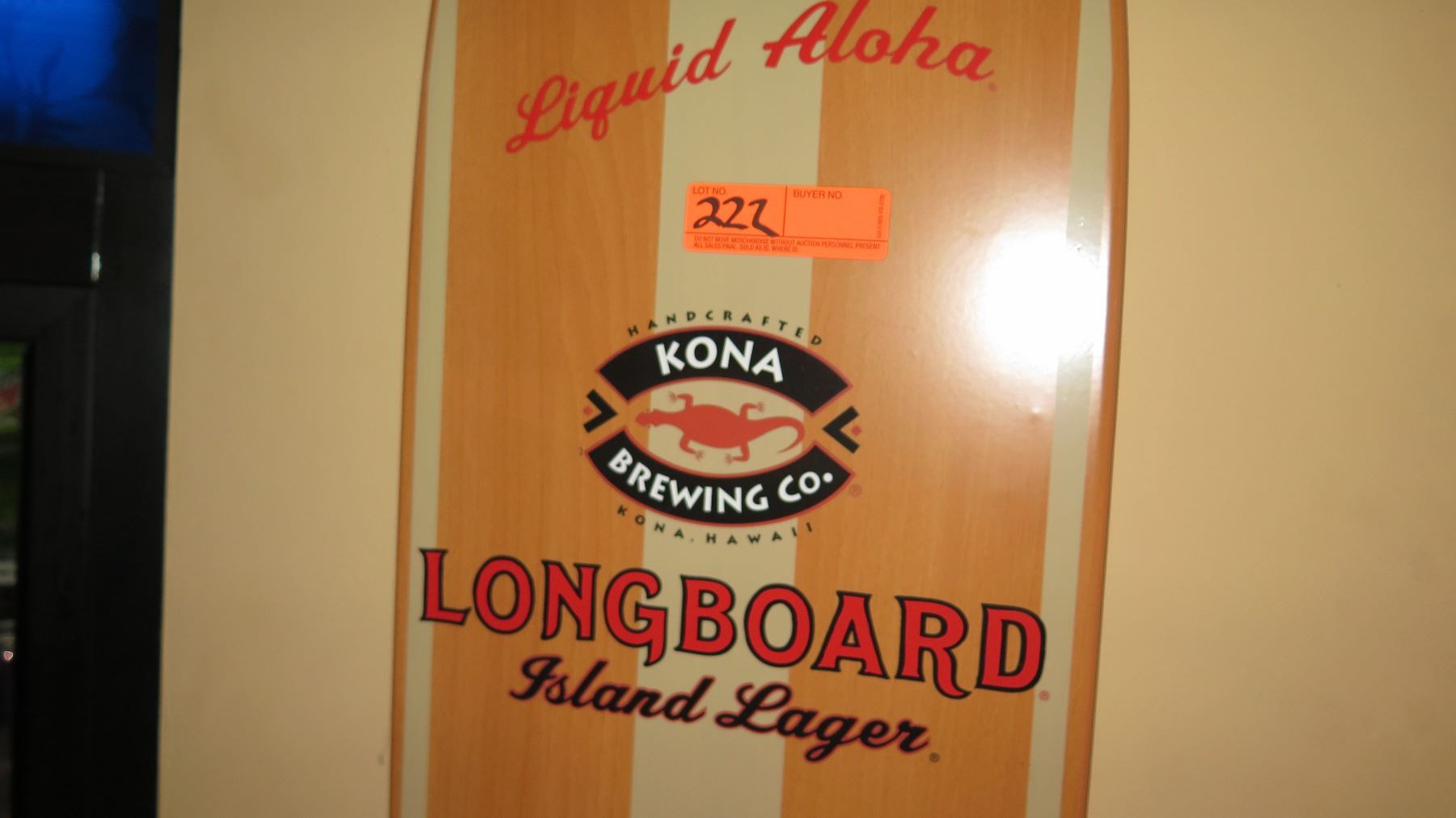 Kona Brewing Decorative Flat Wooden Surfboard