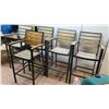 Image 2 : Qty 5 Bar-Height Patio Chairs w/Black Metal Frame