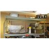 Image 2 : Shelving Unit and Contents: Pots, Pans, Strainers, Glassware, etc.