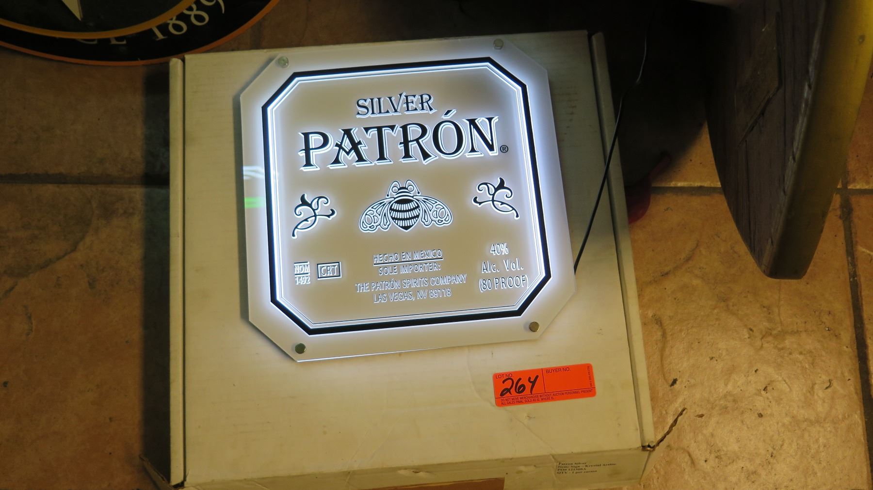 Silver Patron Promotional Light-Up Wall Sign