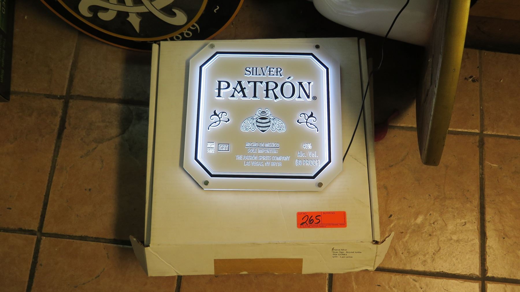Silver Patron Promotional Light-Up Wall Sign
