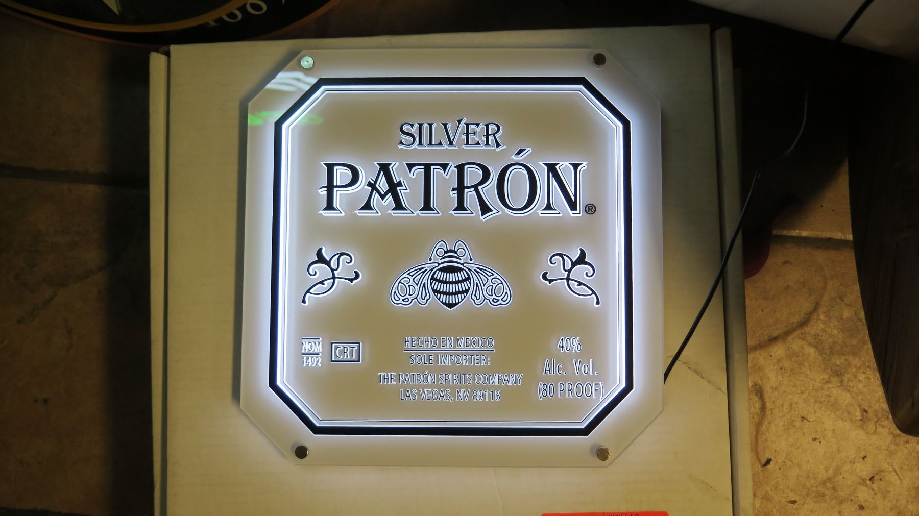 Silver Patron Promotional Light-Up Wall Sign