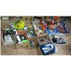 Image 1 : Large Lot of Misc. Hand Tools, Caulking Guns, Supplies, Cables, Extension Cords, etc.