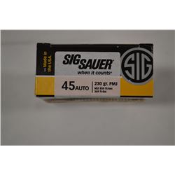 50 ROUNDS SIG SAUER 45 AUTO 230 GRAIN FMJ