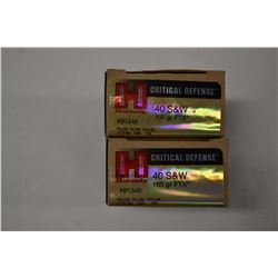 40 ROUNDS HORNADY CRITICAL DEFENCE 40 S& W 165 GRAIN FXT