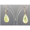 Image 5 : 14k Briolette Yellow Quartz Sleeper Hoop Earrings