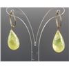 Image 6 : 14k Briolette Yellow Quartz Sleeper Hoop Earrings