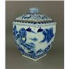 Image 2 : 18/19th C. Blue & White Square Porcelain Jar Cover