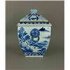 Image 3 : 18/19th C. Blue & White Square Porcelain Jar Cover