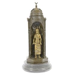 Franz Bergman Arab Man Protecting a Slave Girl Bronze Statue Sculpture Figurine
