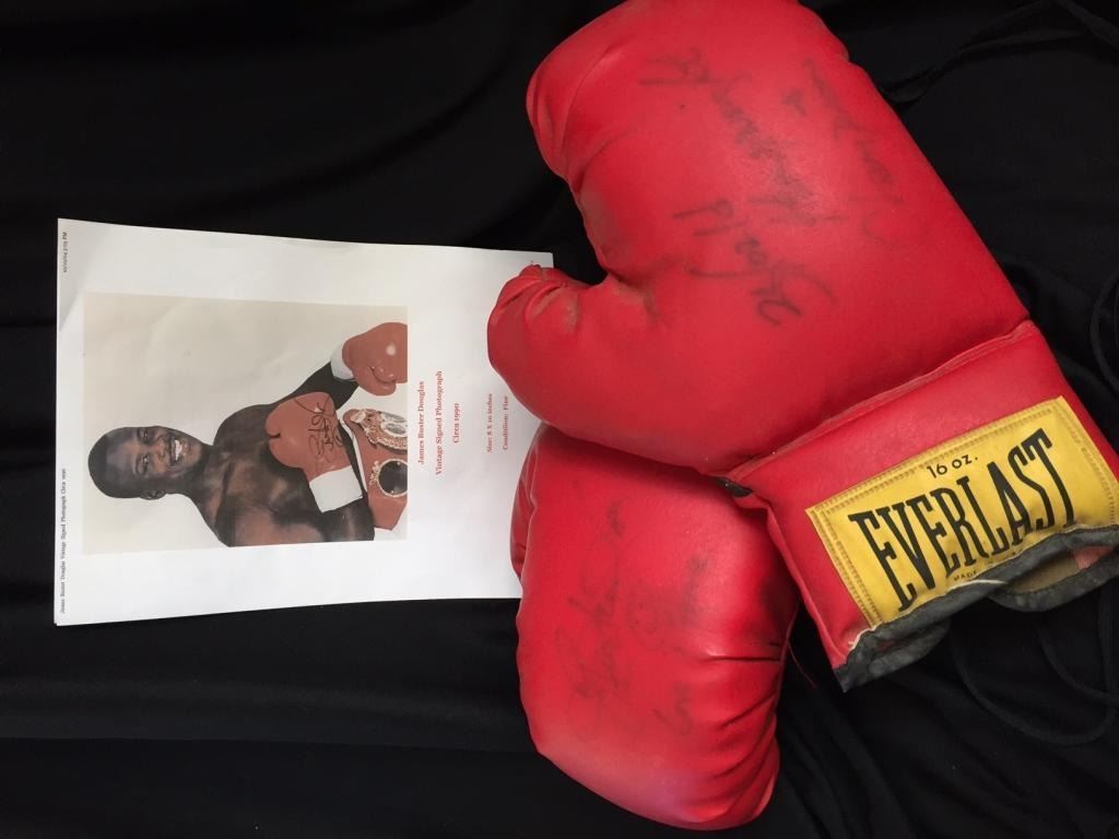 Authentic Buster Douglas Signed Boxing Gloves