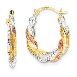 14kt Gold Textured Hollow Hoop Earrings
