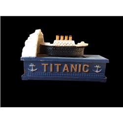 Vintage TITANIC Cast Iron Mechanical Bank, Metal Piggy Bank, Nice Collectible
