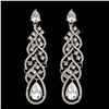 Image 1 : Rhodium Plated Clear Crystal Rhinestone Wedding Drop Dangle Earrings