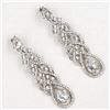 Image 3 : Rhodium Plated Clear Crystal Rhinestone Wedding Drop Dangle Earrings
