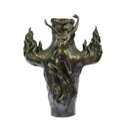 Genuine Bronze Metal Statue Nude Lady Girl Water Jug Vase Sculpture Statue Gift