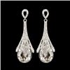 Image 1 : Rhodium Plated Clear Crystal Rhinestone Wedding Drop Dangle Earrings