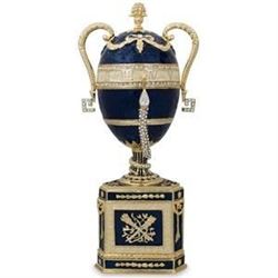 1895 Blue Serpent Clock Russian Faberge Egg