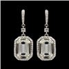 Image 1 : Rhodium Plated Clear Crystal Rhinestone Wedding Drop Dangle Earrings