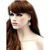 Image 2 : Rhodium Plated Clear Crystal Rhinestone Wedding Drop Dangle Earrings