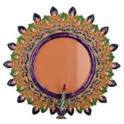 5.5" Faberge Peacock Tale Enameled Russian Antique Style Picture Frame
