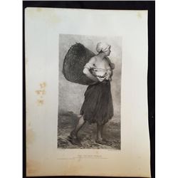 1880's Photogravure Print, The Chicken Woman