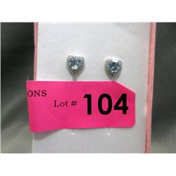 New Diamond & Blue Topaz Stud Earrings