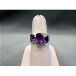 Stunning diamond & Amethyst Dinner Ring