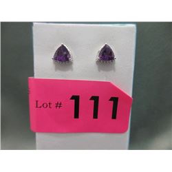 New Amethyst & Diamond Stud Earrings