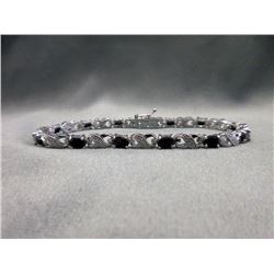 Ladies Sapphire & Diamond Tennis Bracelet