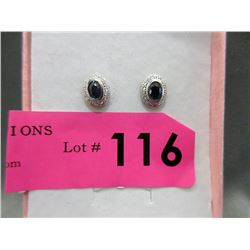 New Black Sapphire & Diamond Earrings