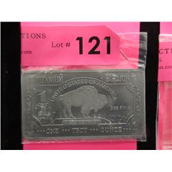 1 Oz. .999 Fine Titanium Buffalo Investor Bar